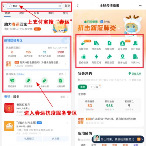 支付宝上线春运抗疫专区,返乡用户可实时查抗疫政策 同乘查询等